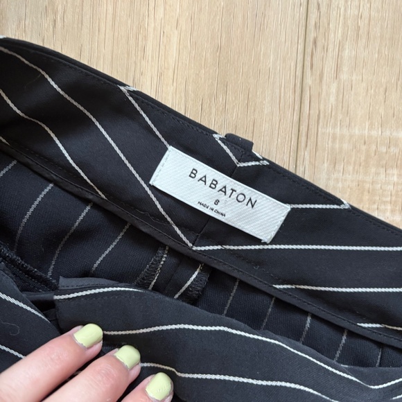 Babaton Modesto Pant size 8 pinstripes Black - Picture 2 of 3